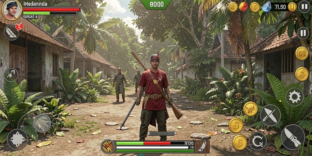 Screenshot menunjukkan tampilan awal permainan yang menarik.