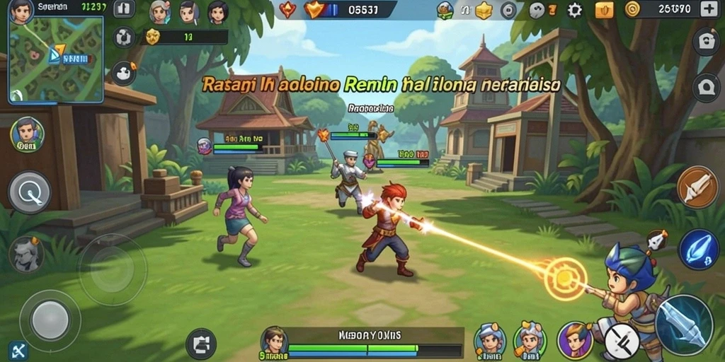 Screenshot menunjukkan level pertama yang menantang.